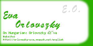 eva orlovszky business card